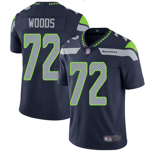 Seattle Seahawks Limited Navy Blue Men Al Woods Home Jersey NFL Football #72 Vapor Untouchable
